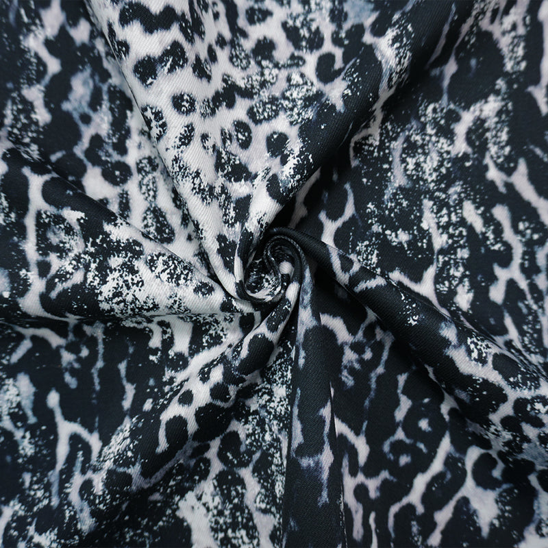 Black-Multi 11.5 oz. Abstract Printed Cotton Blend Denim Fabric