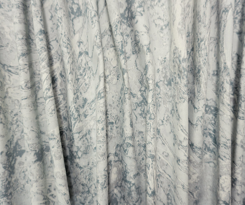 Gray-Multi 11.5 oz. Abstract Printed Cotton Blend Denim Fabric