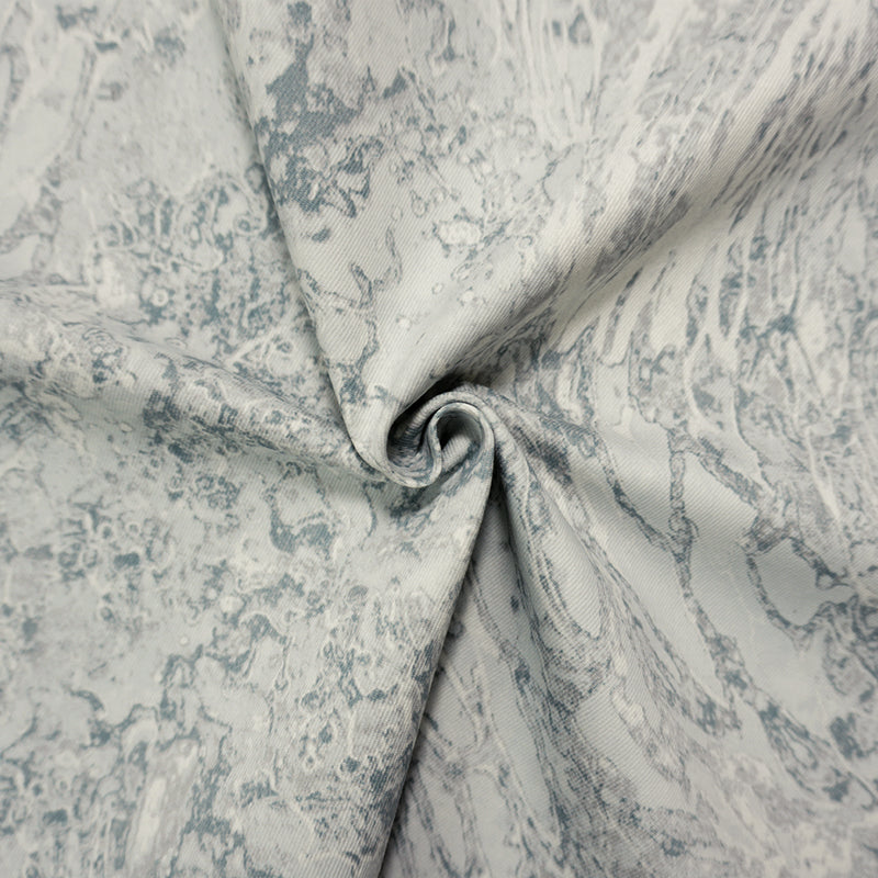 Gray-Multi 11.5 oz. Abstract Printed Cotton Blend Denim Fabric