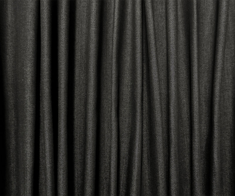 Deep Black 11 oz. Viscose Blend Stretch Denim Twill Woven Fabric