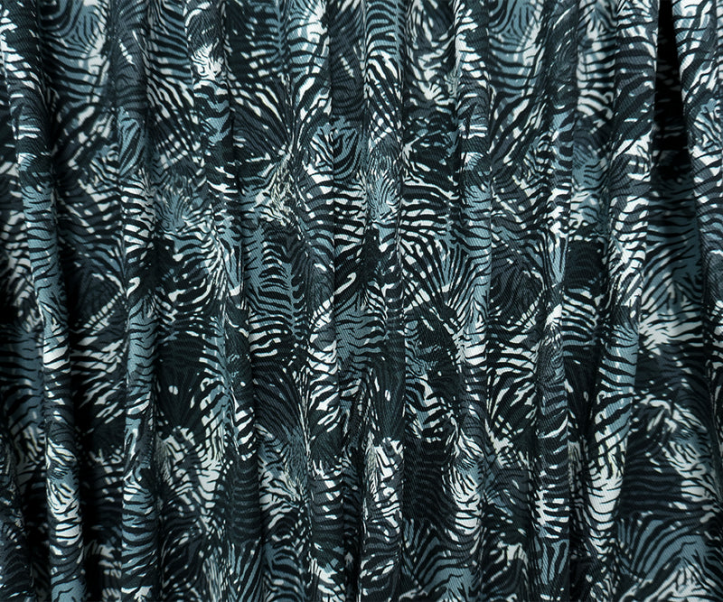 Black-Multi 9 oz. Cotton Blend Abstract Print Twill Denim Fabric