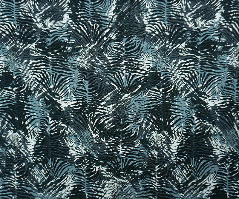 Black-Multi 9 oz. Cotton Blend Abstract Print Twill Denim Fabric