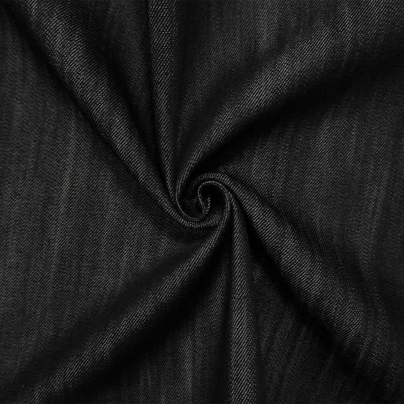 Black 11.5 oz. Cotton Stretch Japanese Denim Twill Woven Fabric