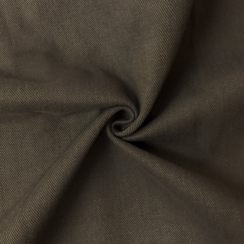 Dark Brown 11 oz. Cotton Brushed Face Bull Denim Woven Fabric