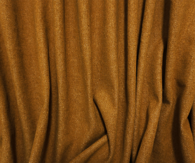Brown Cotton 13 oz. Washed Twill Denim Woven Fabric