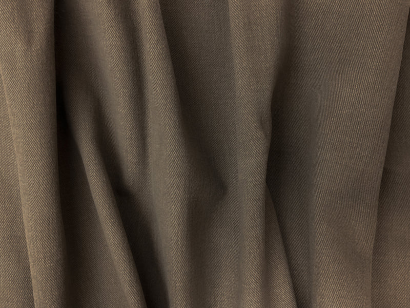 Brown 10 oz. Cotton Brushed Face Bull Denim Woven Fabric