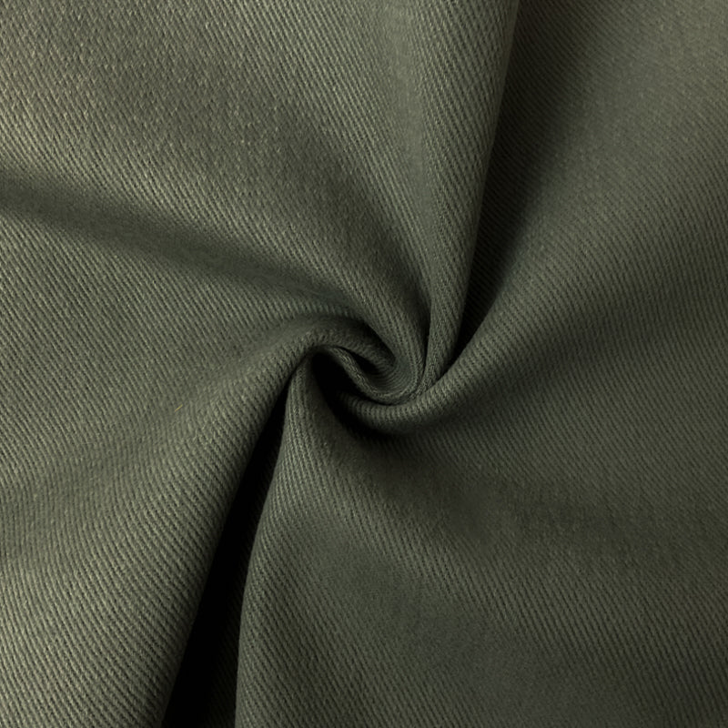 Green 11 oz. Cotton Brushed Face Bull Denim Woven Fabric