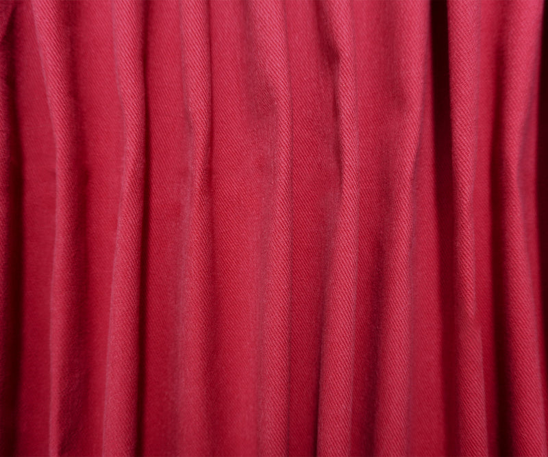Red 10 oz. Cotton Brushed Face Bull Denim Woven Fabric