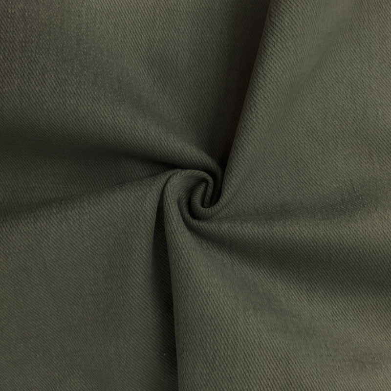Deep Green 11 oz. Cotton Brushed Face Bull Denim Woven Fabric