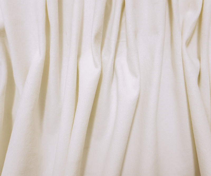 White Cotton Solid Canvas Woven Fabric