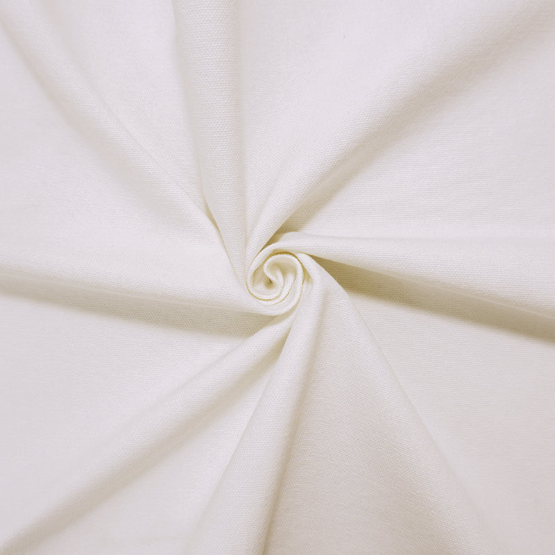 White Cotton Solid Canvas Woven Fabric