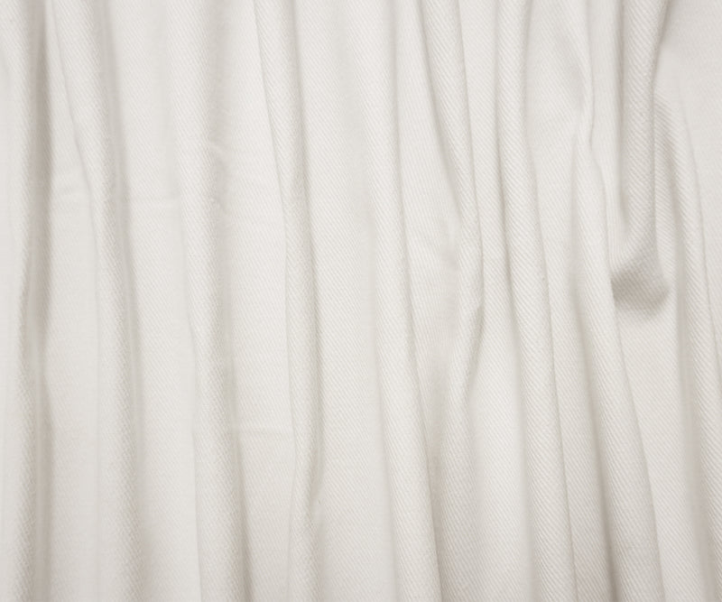 White Cotton Solid Twill Denim Woven Fabric