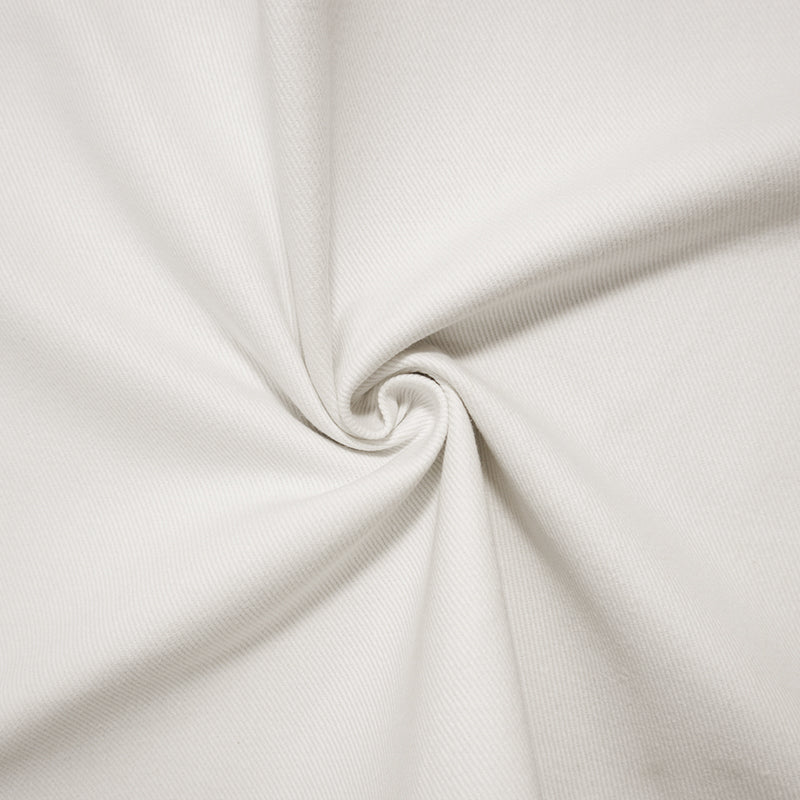 White Cotton Solid Twill Denim Woven Fabric
