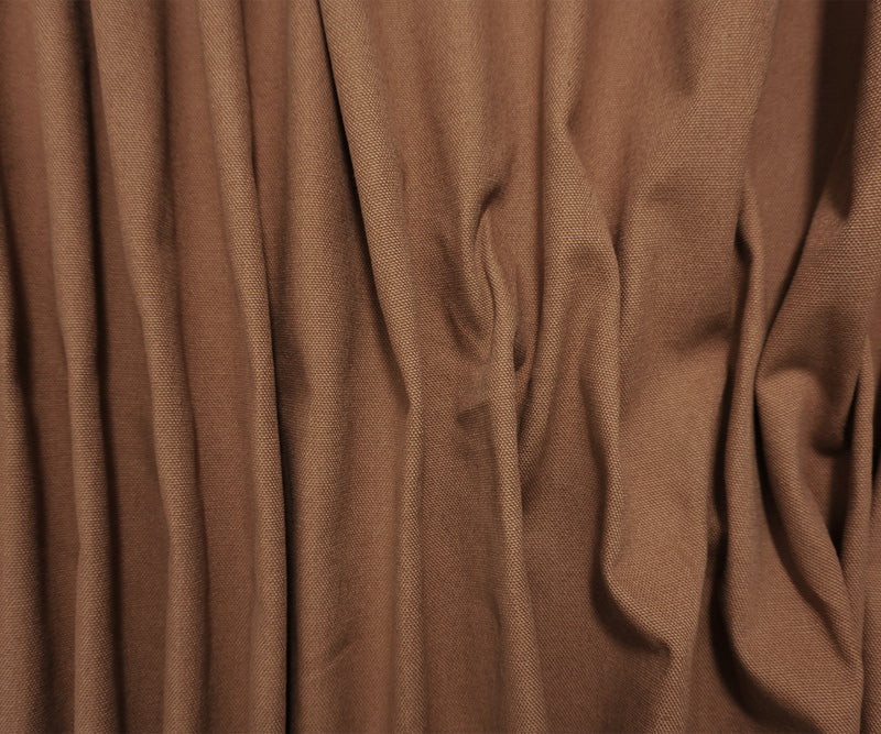 Brown Cotton Solid Canvas Woven Fabric