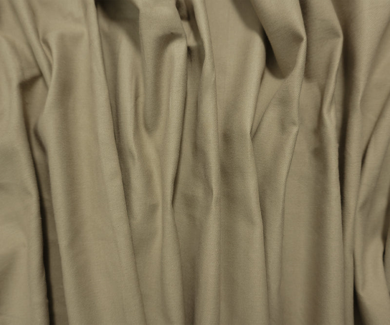 Beige 5 oz. Cotton Solid Brushed Face Twill Denim Woven Fabric