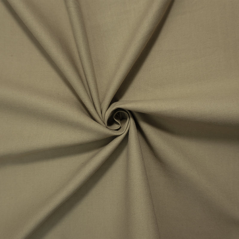 Beige 5 oz. Cotton Solid Brushed Face Twill Denim Woven Fabric