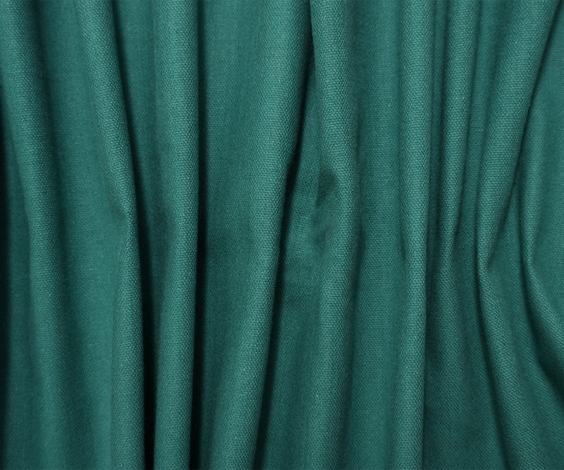 Teal Cotton Solid Washed Canvas Woven Fabric
