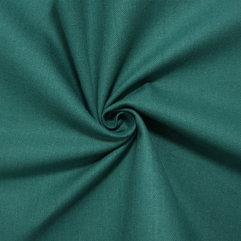 Teal Cotton Solid Washed Canvas Woven Fabric