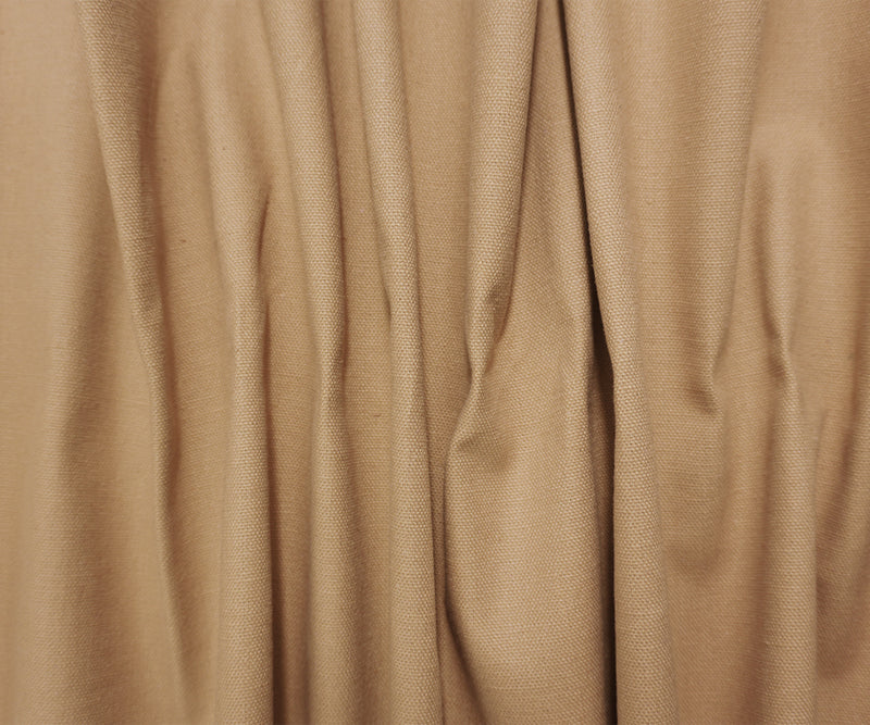 Tan Beige Cotton Solid Canvas Woven Fabric
