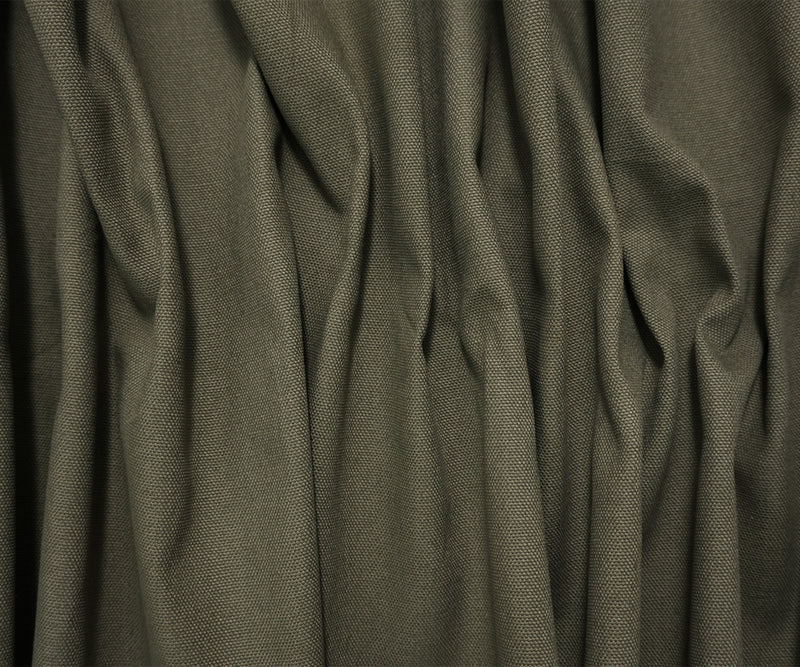 Military Green Cotton Solid Canvas Woven Fabric