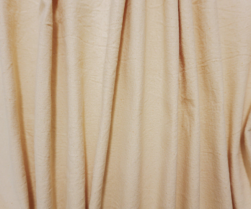 Natural Ivory Cotton Washed Canvas Woven Fabric