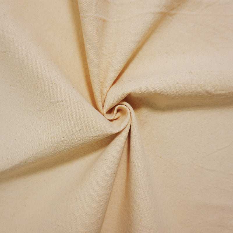 Natural Ivory Cotton Washed Canvas Woven Fabric