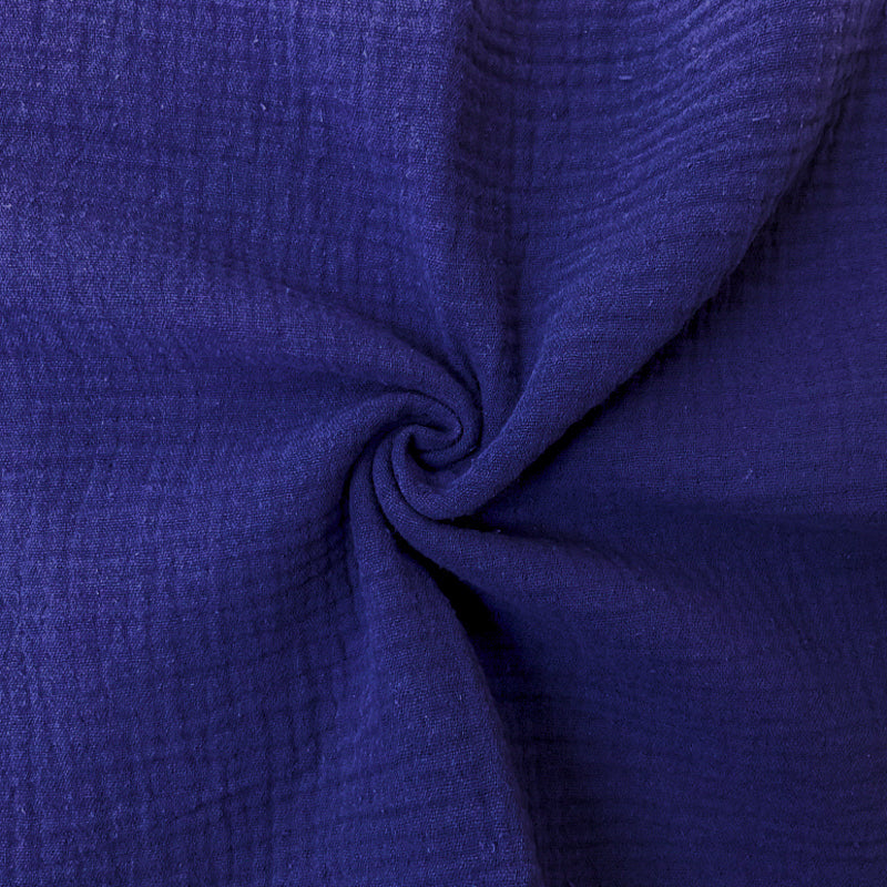 Royal Blue Cotton Solid Double Gauze Reorderable Woven Fabric