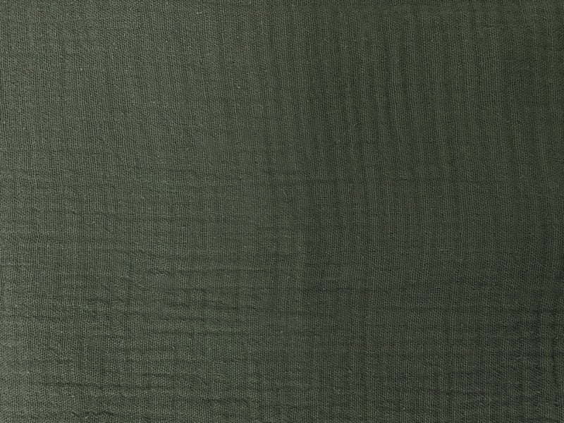 Olive Green Cotton Solid Double Gauze Reorderable Woven Fabric