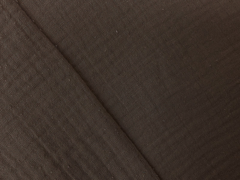 Brown Cotton Solid Double Gauze Reorderable Woven Fabric