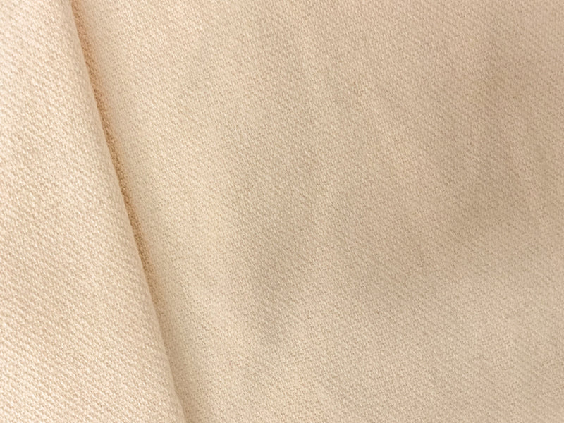 Beige Wool Solid Single Side Brushed Twill Coating Woven Fabric