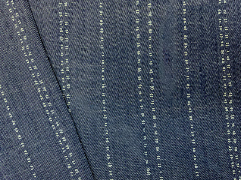 Blue Famous Maker 5 oz Cotton Rayon Shibori Twill Chambray Fabric