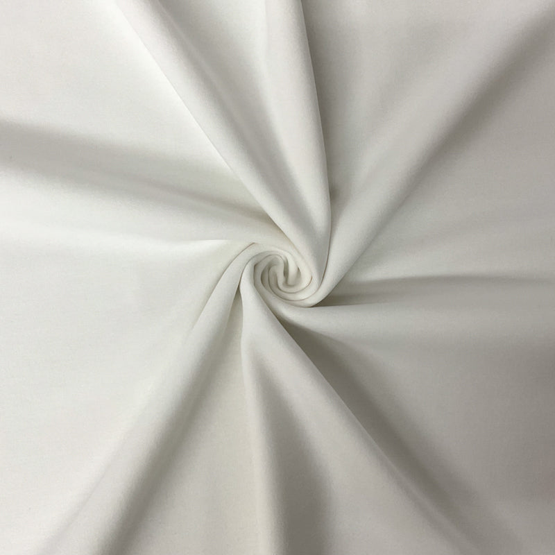 White Cotton-Poly Spandex Solid Stretch Micro-Pique Knit Fabric