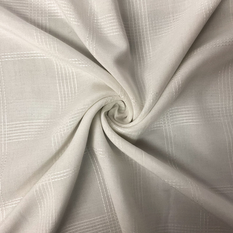 White Famous Maker Cotton Check-Plaid Embroidered Batiste Fabric