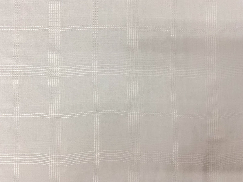 White Famous Maker Cotton Check-Plaid Embroidered Batiste Fabric