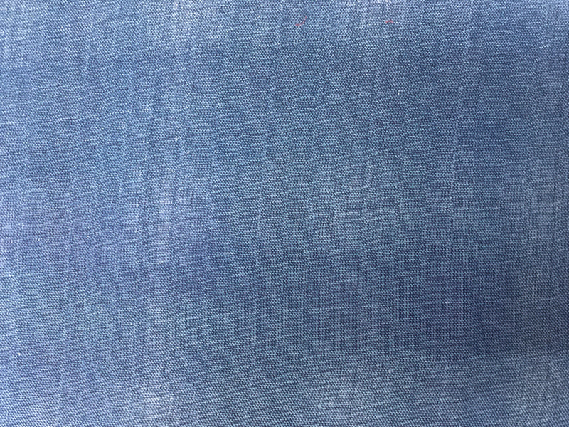 Blue Cotton-Linen Famous Maker Plaid Double Gauze Woven Fabric
