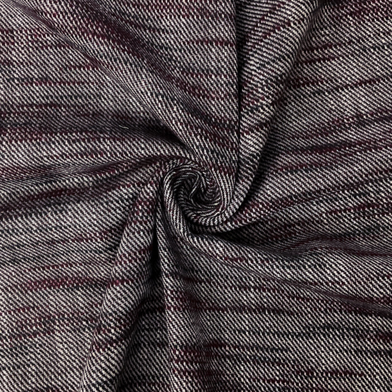 Red-Black-White Cotton Slub Twill Jacketing Woven Fabric