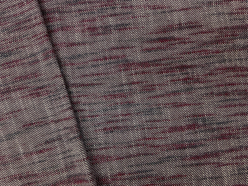 Red-Black-White Cotton Slub Twill Jacketing Woven Fabric