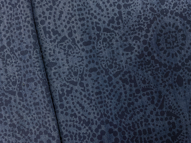 Blue Cotton Rayon Famous Maker Medallion Twill Denim Woven Fabric