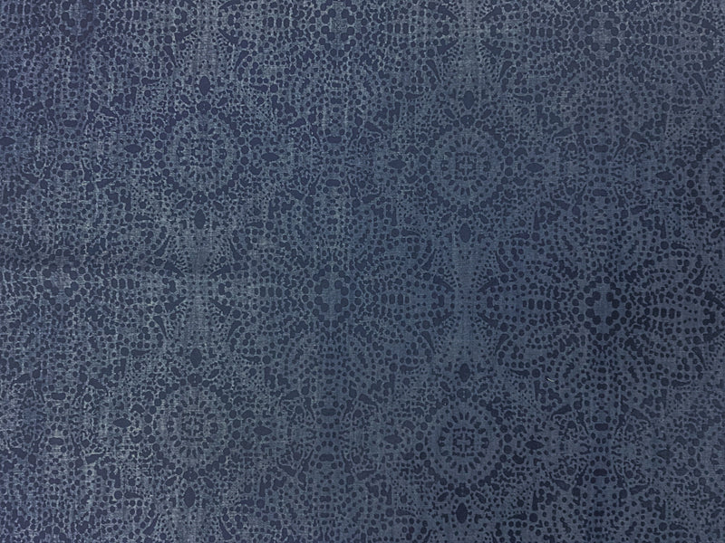 Blue Cotton Rayon Famous Maker Medallion Twill Denim Woven Fabric