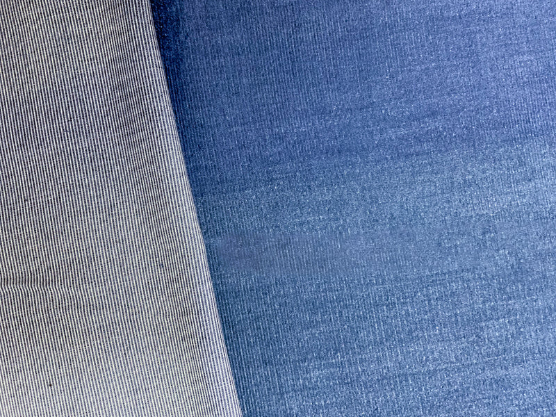 Blue Famous Maker Cotton Solid Pinwale Corduroy Woven Fabric