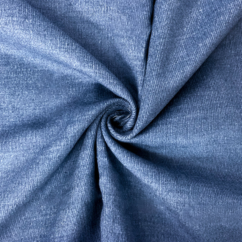 Blue Famous Maker Cotton Solid Pinwale Corduroy Woven Fabric