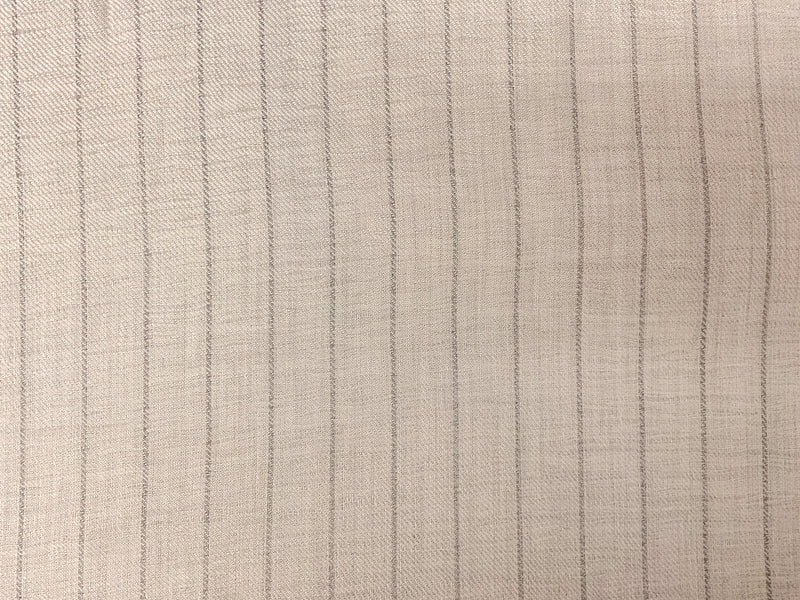 Ivory-Gray Famous Maker Cotton Stripe Twill Woven Fabric