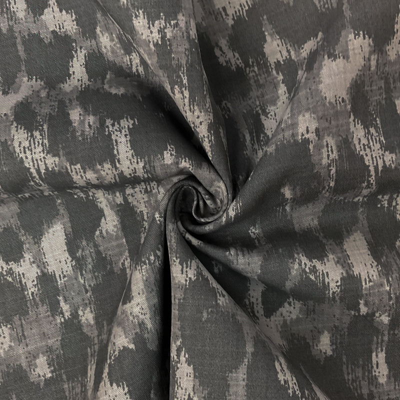 Gray Famous Maker Cotton Abstract Printed Twill Woven Fabric