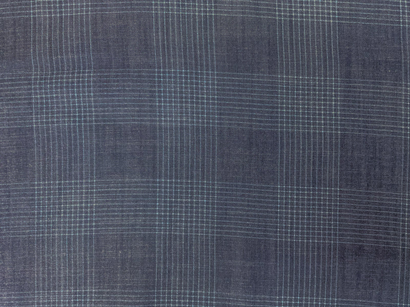 Blue Famous Maker 5 oz. Cotton Rayon Plaid Twill Chambray Fabric