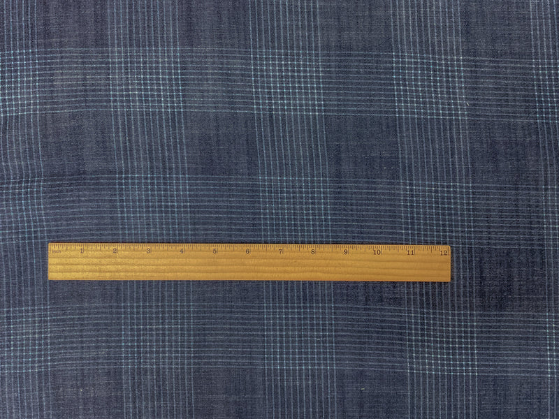 Blue Famous Maker 5 oz. Cotton Rayon Plaid Twill Chambray Fabric