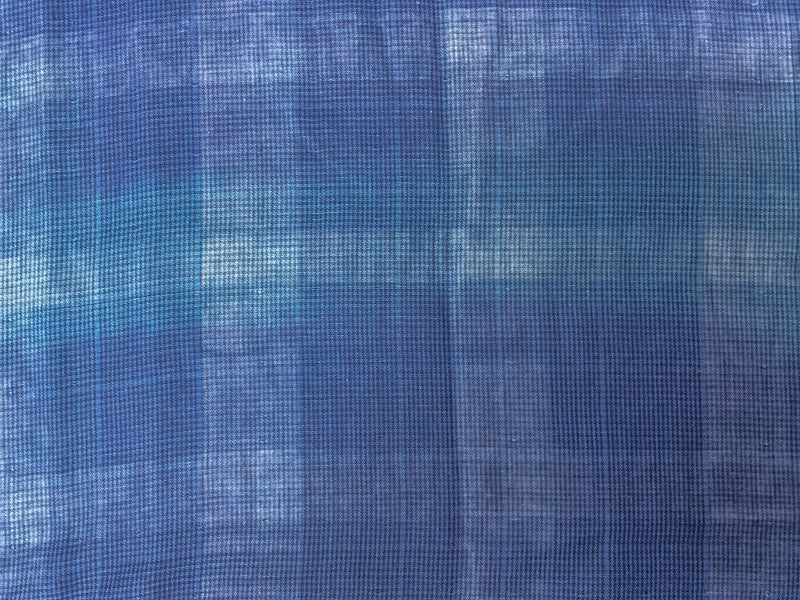 Blue Famous Maker Cotton Check Plaid-Stripe Double Gauze Woven Fabric