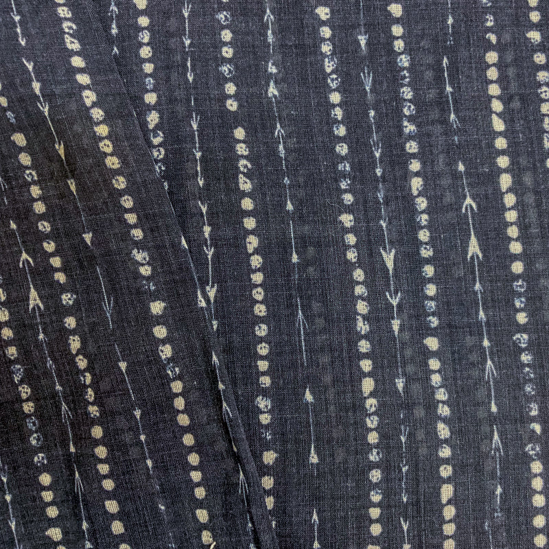 Blue Famous Maker Cotton Tie Dye Stripe Printed Voile Woven Fabric