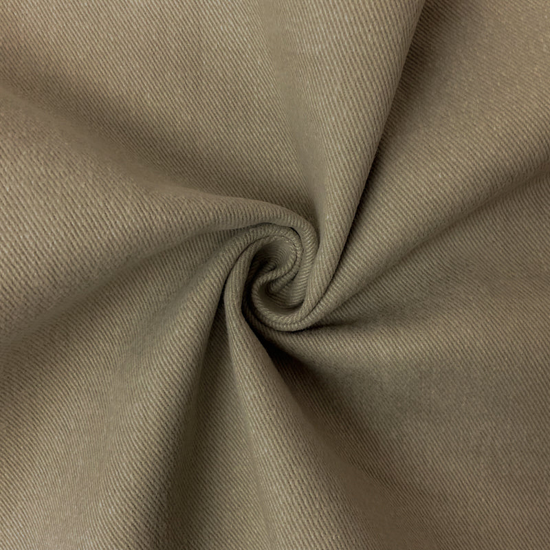 Taupe Beige 11 oz. Cotton Brushed Face Bull Denim Woven Fabric