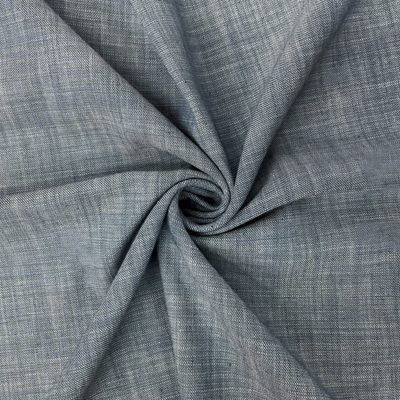 Blue Cotton Famous Maker Slub Twill Chambray Woven Fabric