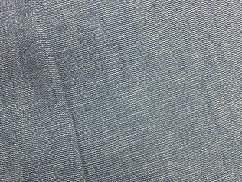 Blue Cotton Famous Maker Slub Twill Chambray Woven Fabric